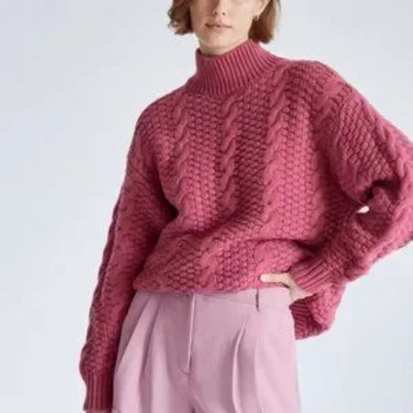 Aritzia Sweaters - Aritzia Wilfred Gianna Merino Wool Blend Cable Knit Sweater Size S